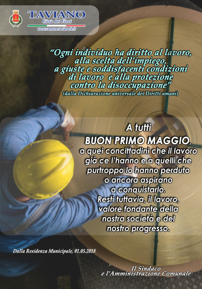 Buon 1&deg; Maggio - Festa dei lavoratori 
