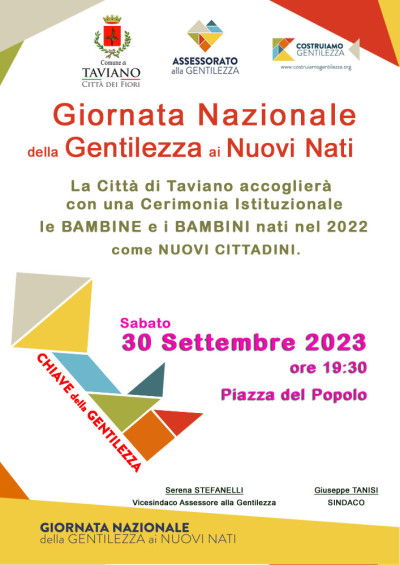 Giornata Nazionale della Gentilezza ai Nuovi Nati 2022