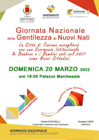 Giornata della Gentilezza per i Nuovi Nati nel 2021