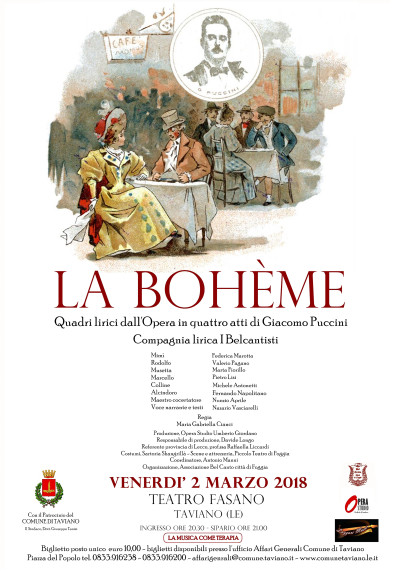 Venerd&igrave; 2 Marzo 2018 - LA BOH&Egrave;ME Quadri lirici dall'Opera in qu...