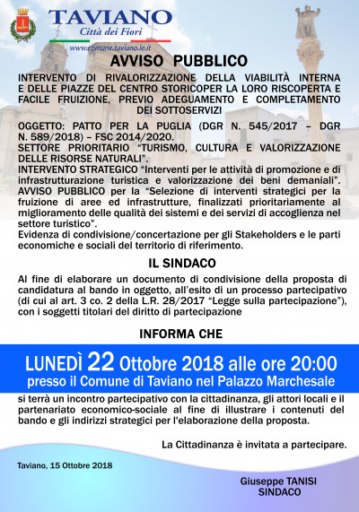 PARTECIPIAMO INSIEME A RIVALORIZZARE IL NOSTRO CENTRO STORICO