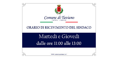 Orario di Ricevimento del Sindaco 