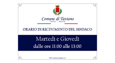Orario di Ricevimento del Sindaco 