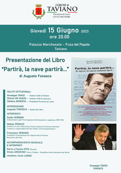 Presentazione del Libro Partir&agrave;, la nave partir&agrave;......