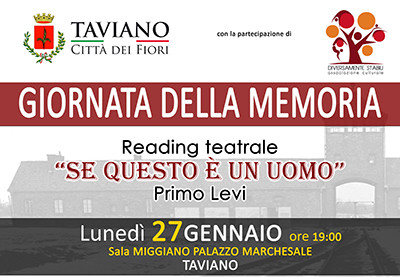Giornata della Memoria &ndash; Reading Teatrale &ldquo;Se Questo &egrave; un ...