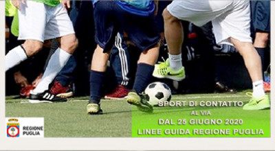 RIPRESA SPORT DI CONTATTO A PARTIRE DAL 25 GIUGNO 2020