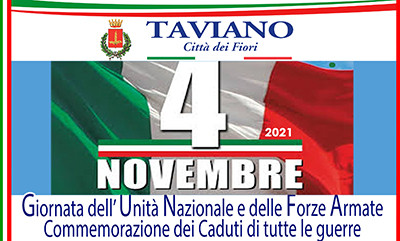 4 NOVEMBRE 2021 - Festa dell'Unit&agrave; Nazionale e delle Forze Armate, Com...