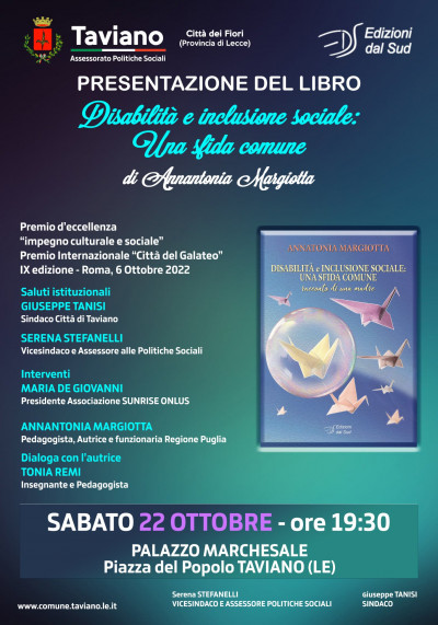 PRESENTAZIONE DEL LIBRO DISABILIT&Agrave; E INCLUSIONE SOCIALE: UNA SFIDA COM...