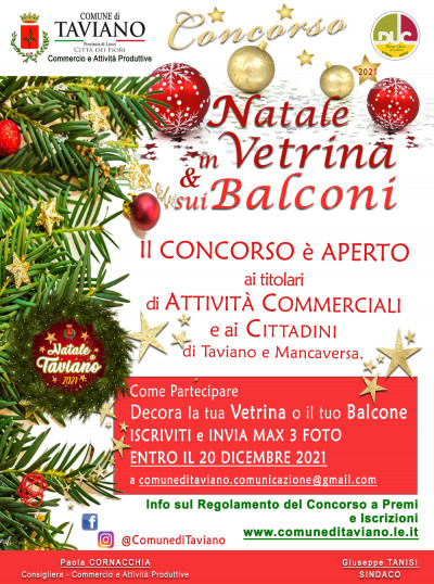 CONCORSO NATALE in VETRINA e sui BALCONI &ndash; 2021